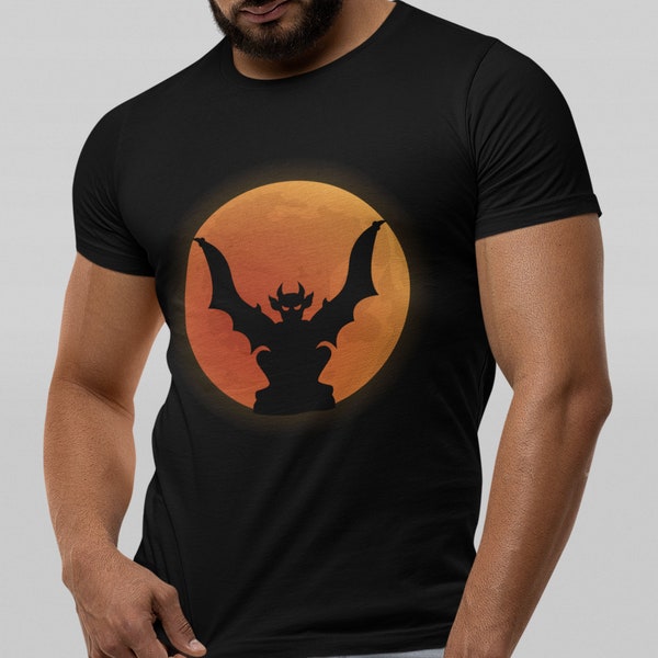 Gargoyle Shirt, Halloween Tshirt, Spooky Tshirt, Gothic Shirt, Monster Tshirt, Moon Shirt, Men Shirts,Unisex Gargoyle