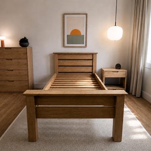 Twin Platform Bed Frame Plans | Modern Woodworking DIY (PDF Download) image 3