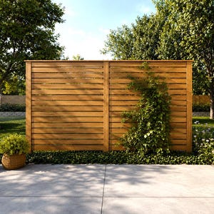 Plans pour un paravent d'extérieur à faire soi-même | Paravent horizontal moderne en bois | Téléchargement PDF instantané