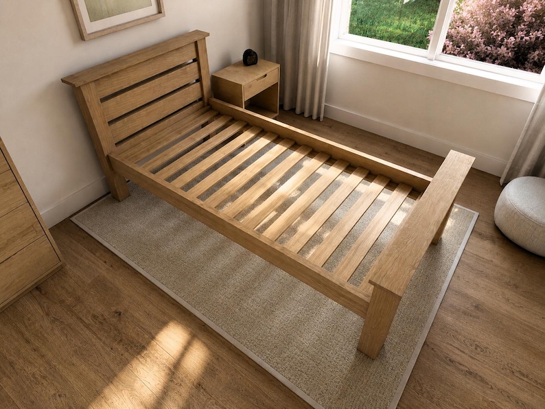 Twin Platform Bed Frame Plans | Modern Woodworking DIY (PDF Download) image 4