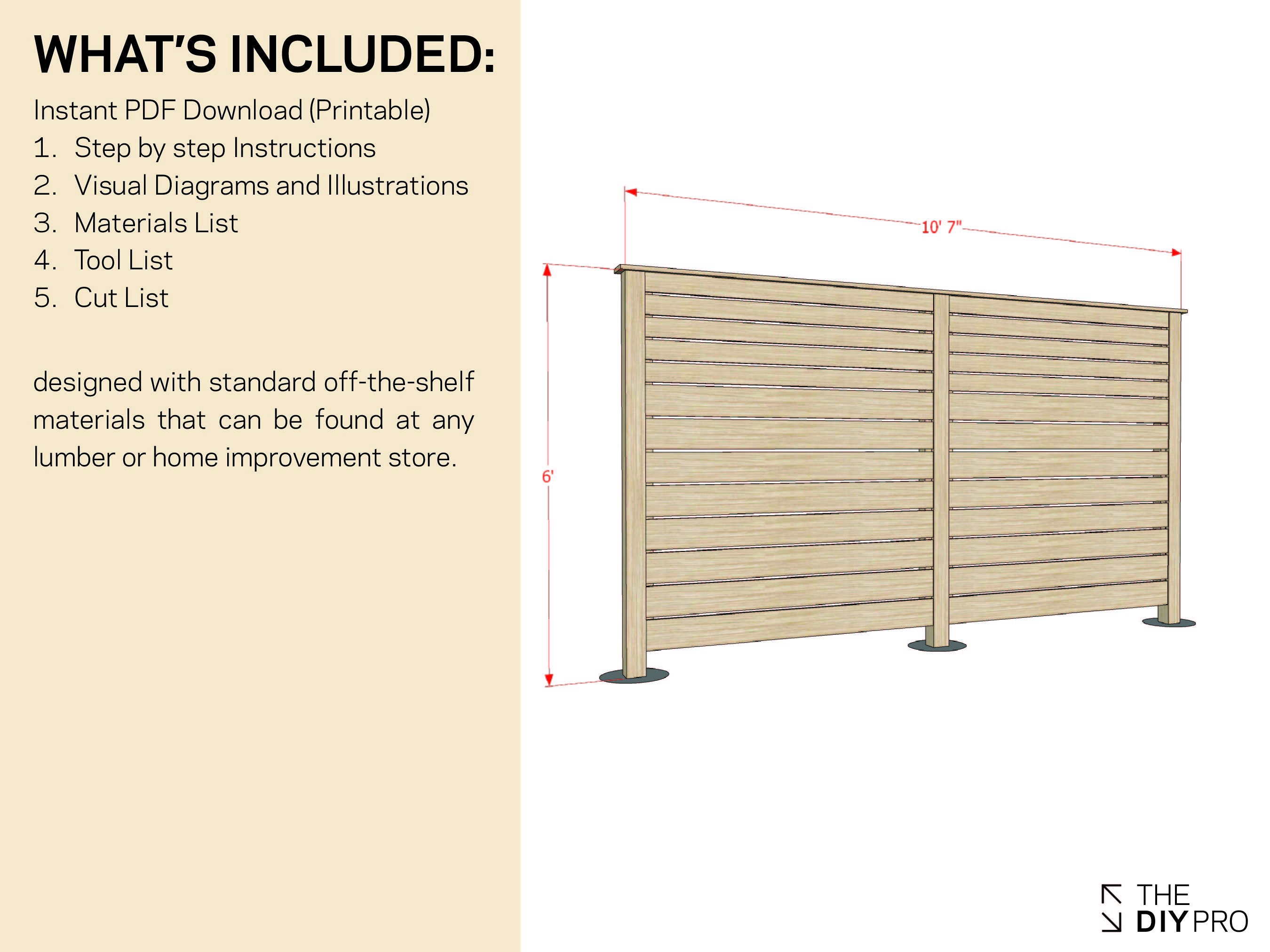 Fencing Plan.pdf DIY Outdoor Privacy Fence - Digital Download PDF Plans - Etsy