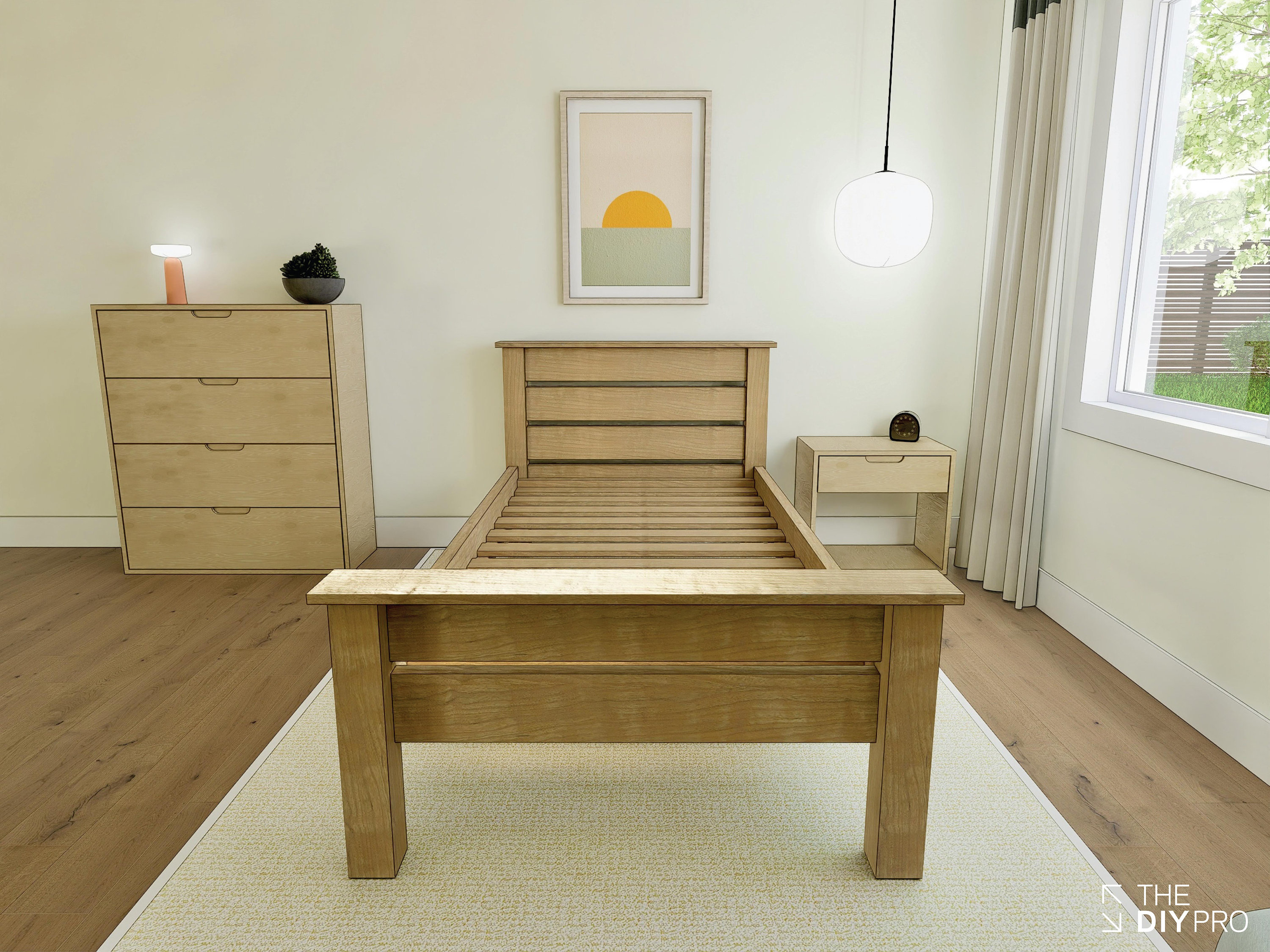 DIY Twin Platform Bed, image size:3000x2250