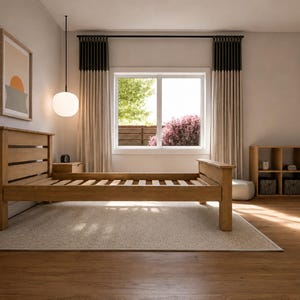 Twin Platform Bed Frame Plans | Modern Woodworking DIY (PDF Download) image 2