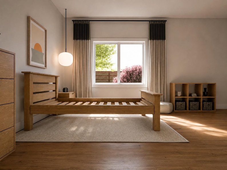 Twin Platform Bed Frame Plans | Modern Woodworking DIY (PDF Download) image 2