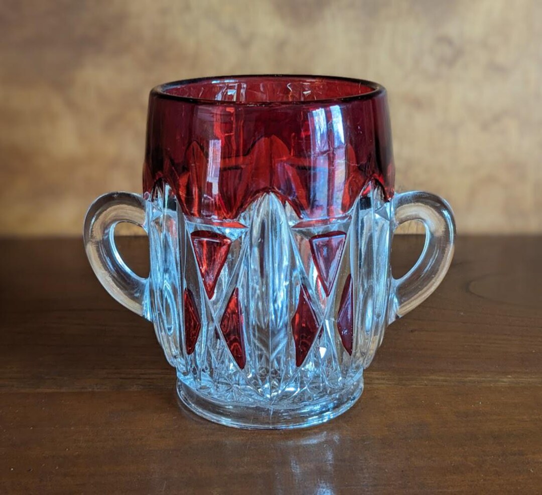 Vintage EAPG Ruby‑flashed Spooner With Vertical Panels - Etsy