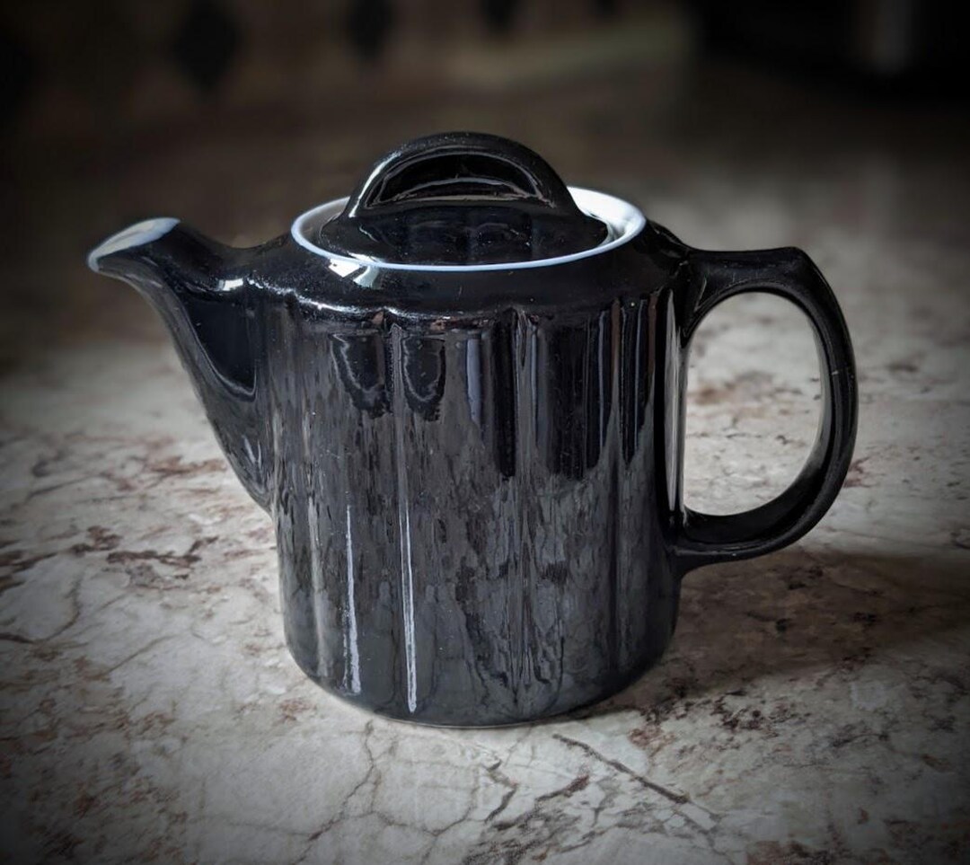 Hall Super Ceram Small Single Cup Heavy Black Teapot or Single Serve ...