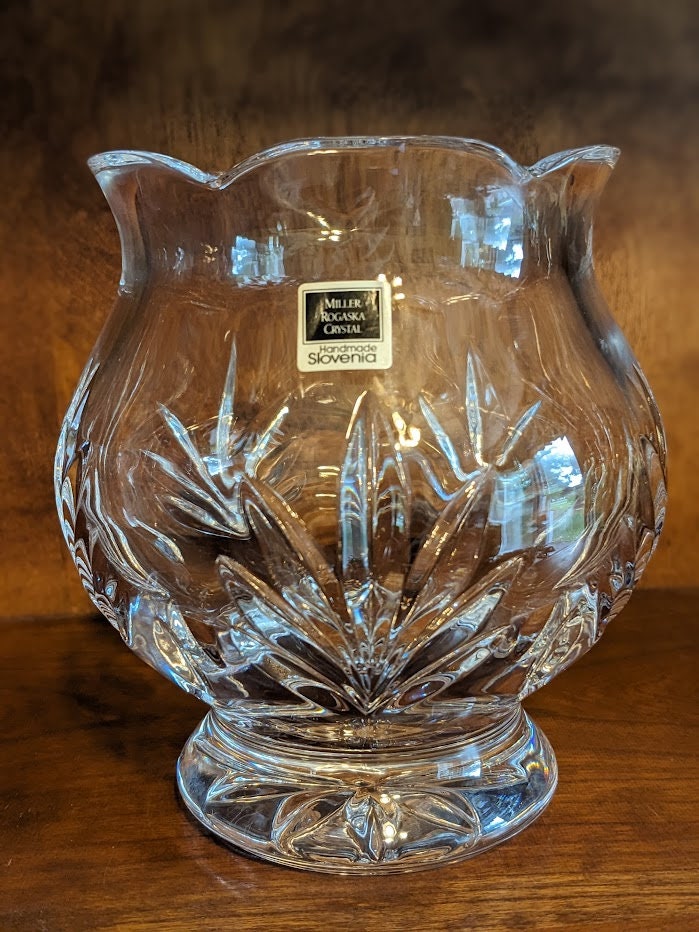 Miller ROGASKA Crystal ~ Handmade Slovenia ~ Crystal Bowl/vase