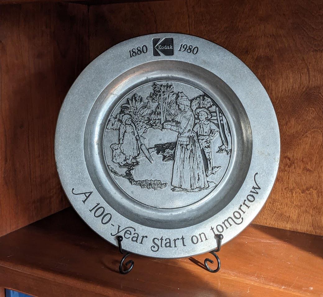 Kodak Camera 100th Anniversary Heavy Pewter Plate by Wilton