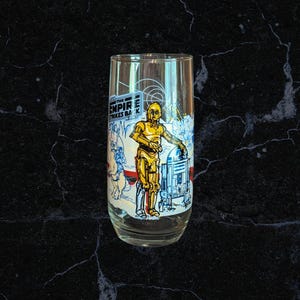 Bicchiere da bibita Burger King Coca Cola Star Wars L&#39;Impero colpisce ancora R2-D2 ~ C3PO Collector Series 1980