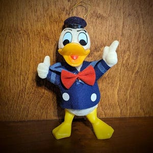 Vintage Walt Disney Donald Duck in Blue Sailor Suit and Red Tie Christmas Ornament