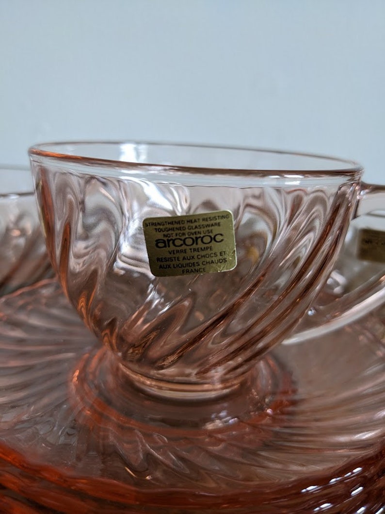 Service à café Arcoroc modèle Rosaline années 80 vintage NEUF