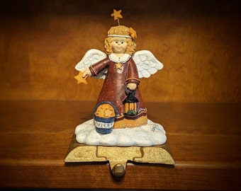 Kathy Hatch Angel in The Clouds Christmas Stocking Holder/Ornament