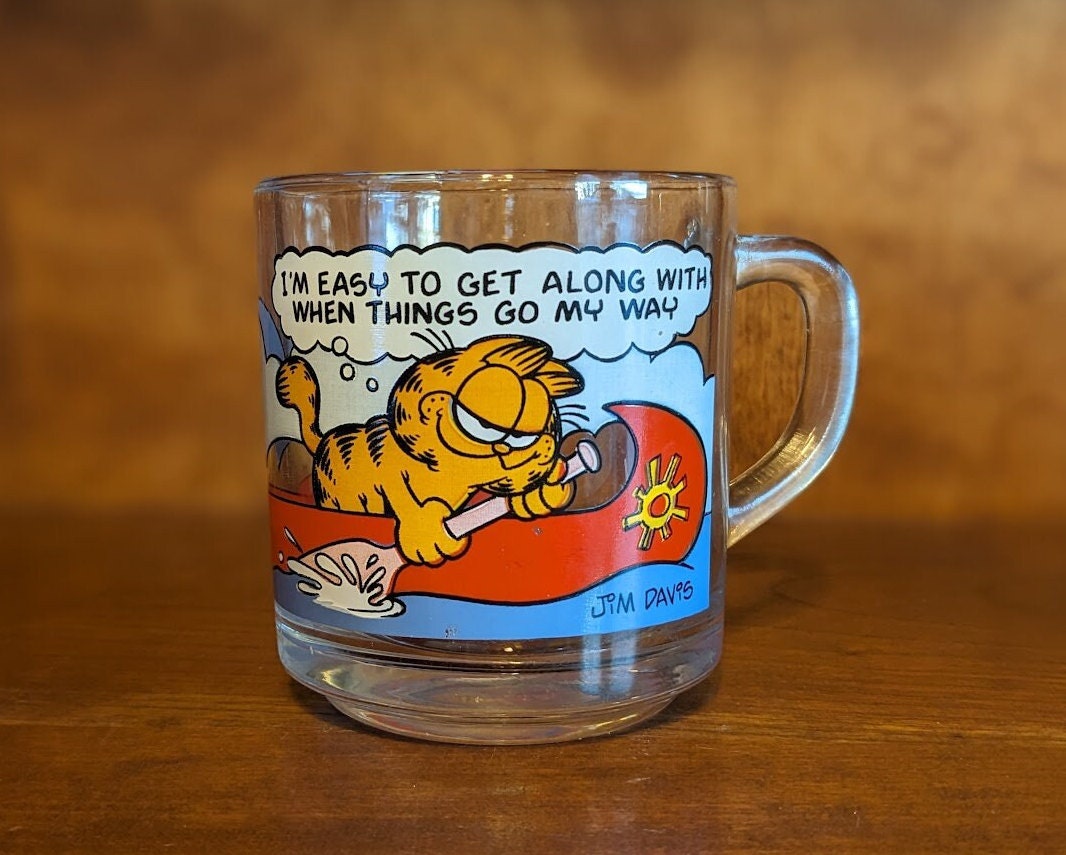 Vintage 1978 McDonald's GARFIELD Glass Mug Made by Anchor Hocking USA