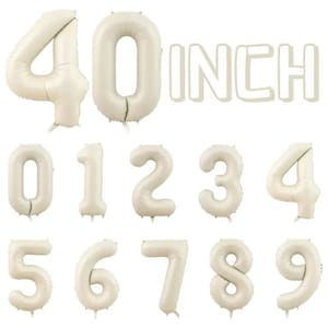 Cream Number Balloons - 0 through 9 available!