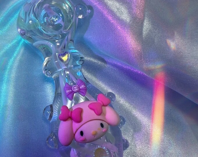 Kawaii Pipe, Pink Pipe, Glass Pipe, Trendy Pipe, Charm Pipe, Bling Pipe
