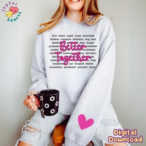 Meglio insieme Png mamma e io Png Design a sublimazione Xoxo PNG Amore Png Carino San Valentino rosa Png Coppie abbinate Png DTF Download digitale