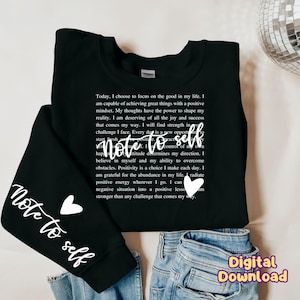 Nota a me stesso PNG motivazionale PNG sublimazione design salute mentale PNG citazioni positive ispiratrici cara persona dietro di me file DTF download