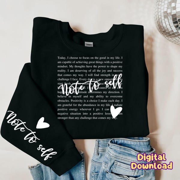 Note To Self PNG Motivational PNG Sublimation Design Mental Health Png Positive Inspirational Quotes Dear Person Behind Me DTF File Download