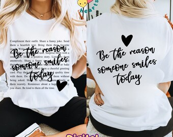 Sei der Grund, jemand lächelt heute SVG Motivational PNG Sublimation Design Mental Gesundheit Png Positive Zitate Liebe Person hinter mir Download