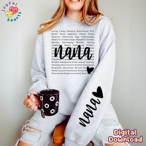 Nana PNG Diseño de sublimación de abuela Ella es abuela PNG Abuela bendecida Png Gigi Life Png, Día de la Madre Png Regalo para abuelas Descarga DTF