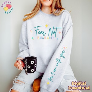 Retro Christian PNG Sublimation Design Fear Not Png Faith Over Fear Png Bible Verse Png Religious Shirt Jesus Tshirt DTF Digital Download
