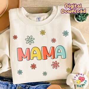 Mama png moederschap sublimatieontwerp She Is Mom PNG Blessed Mama png, Mom Life png, Moederdag png, cadeau voor moeder, citaat retro shirt-bestand