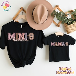 Mamá PNG Mini Png Bestie Png Diseño de sublimación Mamá Hija Png Mamá y yo Png Camiseta familiar a juego DTF Descarga digital popular Png