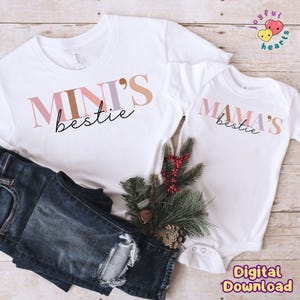 Mama png mini png bestie png sublimatie ontwerp moeder dochter png mama en ik png familie bijpassende shirt DTF populaire png digitale download