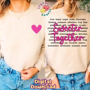 Sweeter Together Png koppels Png sublimatie ontwerp Xoxo PNG liefde png schattige roze Valentines Png bijpassende png Bestfriends DTF digitale download