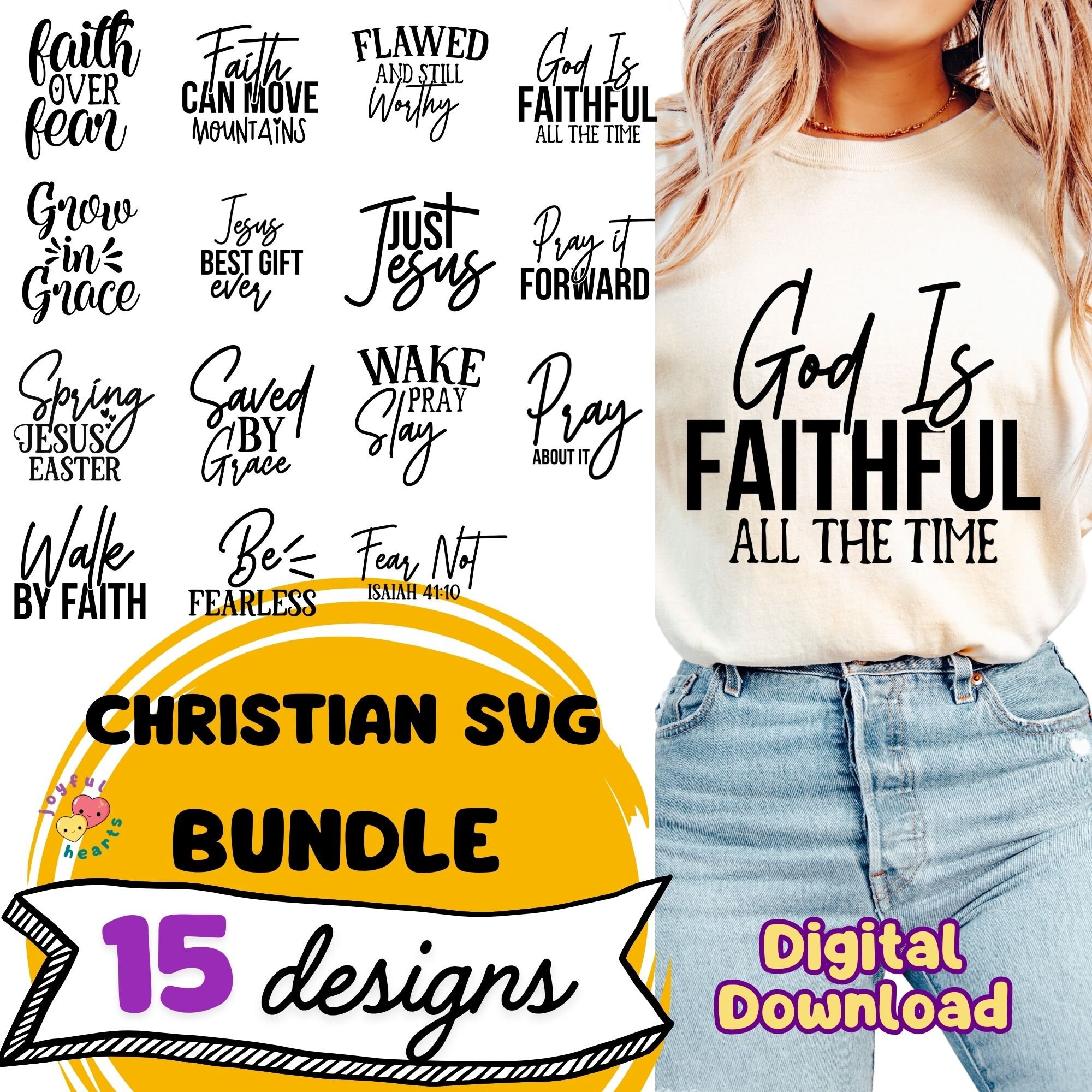 Minimalistisches christliches SVG-Bundle Glaube über Angst PNG Sublimationsdesign Bibel-Vers-Svg Religiöses Ostern Jesus Shirt Beten EPS Dxf Schnittdatei