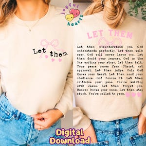 Let Them Png Christian Motivational PNG Coquette Girly Bow Png Jesus Png Sublimation Design Faith Religious Png Bible Verse Shirt DTF File