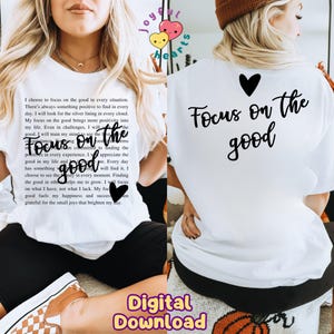 Focus On The Good PNG Motivational PNG Sublimation Design Mental Health Png Positive Quotes Dear Person Behind Me DTF File Digital Download