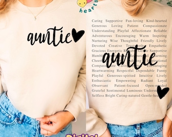 Auntie PNG Aunt Png Sublimation Design She Is Auntie PNG Blessed Aunt Png Godmother Png, Auntie Life Png Gift for Aunties Shirt DTF Download