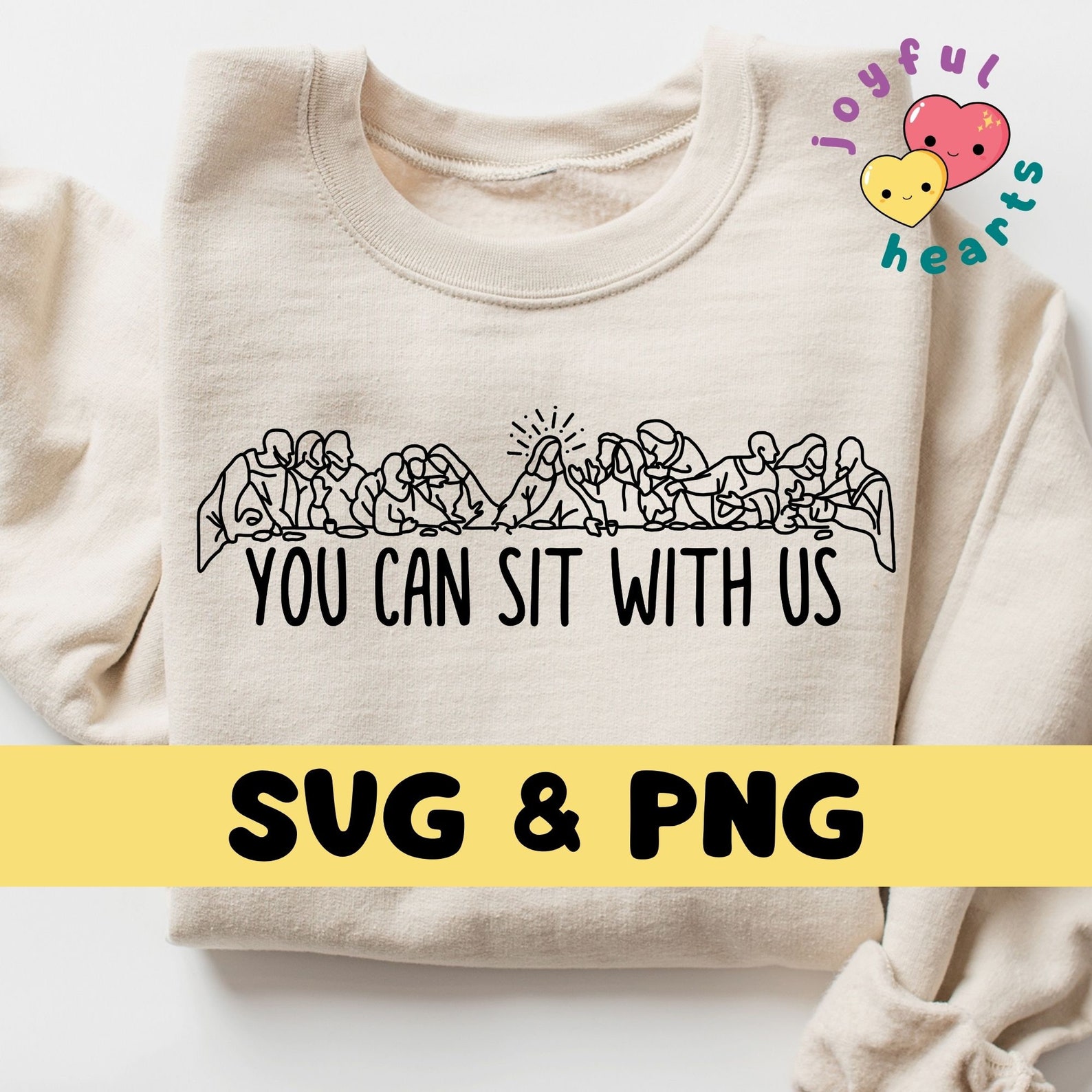 Christian Svg Jesus Line Art PNG Sublimation Design You Can Sit With Us Continuous Drawing Faith