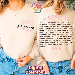 Het is oké om christelijk motiverend png-sublimatieontwerp geestelijke gezondheid png-positieve citaten christelijk motiverend png-bestand te png-bestand digitaal dtf-bestand