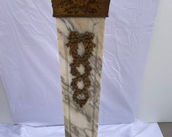 French Onyx Pedestal With Brass Details