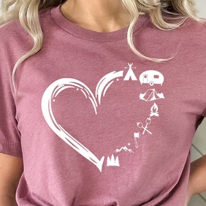 Love Camper Shirt,Camping Shirt, Travel Trailer Shirt,Happy Camper Shirt for Women,Adventure Shirt for Her,Travel Gift Cute Camping Shirt