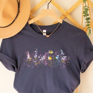 Wild Flowers Shirt, Wildflower Tshirt, Floral Shirt, Botanical Shirt, Flower Shirt, Nature Lover Shirt,Ladies Shirts, Womens Tees,Flower Tee