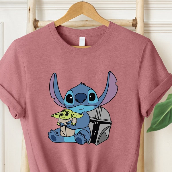 Stitch Shirt, Disney Shirt, Star Wars Shirt, Stitch Wars Shirt, Grogu Shirt,Baby Yoda Shirt, Disney Star Wars Shirt, Mandalorian Shirt