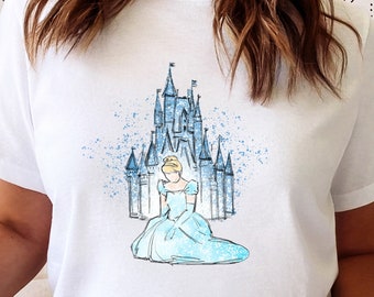 Cinderella Princess Shirt, Watercolor Castle Shirt, Cinderella Castle Shirt, Disney Cinderella Shirt, Family Vacation Shirt, Disney Shirt