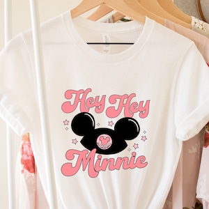 Hey Minnie Shirt, Retro Minnie Shirt, Disney Shirt, Disney Family Tee, Disney Retro Shirt, Minnie Mouse Shirt, Disney Ears Shirt