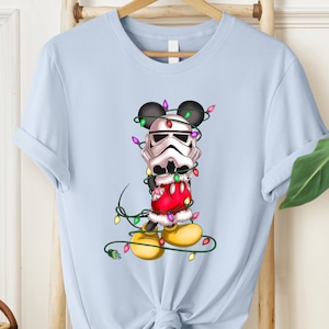 Mickey Mouse Custom Stormtrooper Xmas Shirt, Disney Christmas Shirt, Star Wars Xmas Shirt, Christmas Light T-shirt