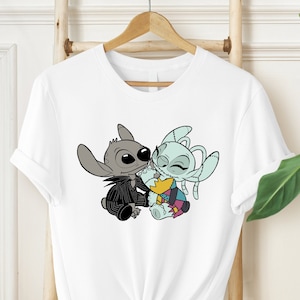 Disney Stitch and Angel Halloween Costume Shirt, Stitch Halloween Shirt,Spooky Season, Disneyland Halloween Shirt, Halloween Matching Shirts