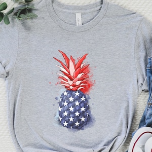 4th of July Shirts, Pineapple America Shirt, Merica Love Shirt, Red White and Blue Shirt, Patriotic Party Shirt, Pineapple Fourth of July