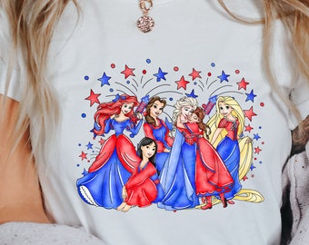 American Princess, Magical Princess Inspired Glitter Shirt, Magical Glitter Shirt, Fourth of July Magical Shirt