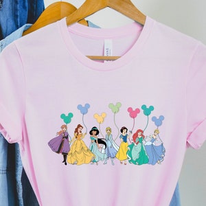Disney Princess Shirt, Disney Balloon Shirt, Disney Vacation Shirt, Princess Balloon Shirt, Disney Belle, Cinderella, Tiana, Rapunzel Shirt