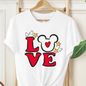 Disney Mickey Love Shirt, Mickey Valentines Tee, Disneyland Love Shirt, Mickey Minnie Shirt, Valentines Day, Disney Shirt