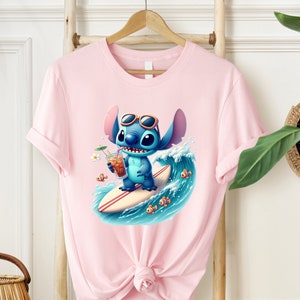 Stitch Shirt, Disney Shirt, Ohana Shirt, Surf Camp Shirt, Surfing Shirt, Ohana Means Family, Hawaiian Shirt, Surfboard Shirt