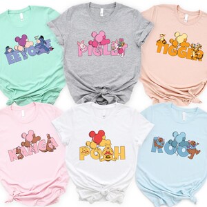 Winnie The Pooh Shirt, Disney Tshirt, Pooh Piglet Tigger Eeyore Kanga Roo, Magic Kingdom Shirt, Disneyland Trip Shirt, Family Vacation Tee