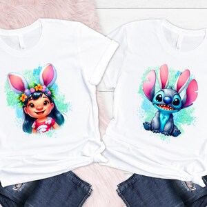 Stitch and Lilo Easter T-Shirts, Disney Bunny Shirt, Disney Easter Shirt, Happy Easter T-Shirt, Stitch Bunny Shirt, Happy Easter Shirt